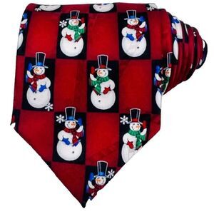 Hallmark Yule Tie Greetings by MMG Men's Festive Holiday Winter Snowman Necktie